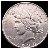 1934 Peace Silver Dollar CLOSELY UNCIRCULATED