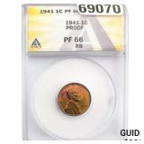 1941 Wheat Cent ANACS PF66 RB