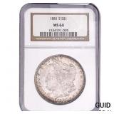 1881-S Morgan Silver Dollar NGC MS64