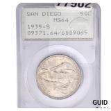 1935-S San Diego Half Dollar PCGS MS64