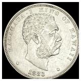 1883 Silver 1 Dollar Hawaii Kalakaua I  CLOSELY U