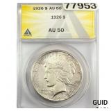 1926 Silver Peace Dollar ANACS AU50