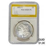 1881-S Morgan Silver Dollar PGA MS65 PL