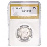 1914-S Barber Quarter PGA XF40
