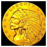 1909 Indian Head $2.50 Gold Quarter Eagle UNCIRCUL