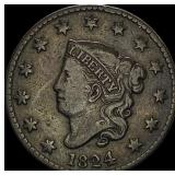1824 Coronet Head Large Cent LIGHTLY  CIRCULATED