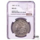 1881-CC Morgan Silver Dollar NGC MS63