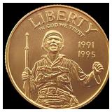 1993-W Gold $5 World War II Commemorative SUPERB G