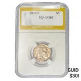 1937-S Buffalo Nickel PGA MS66