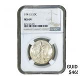 1941 Walking Liberty Half Dollar NGC MS64