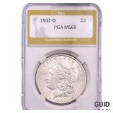 1902-O Morgan Silver Dollar PGA MS65
