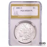 1881-S Morgan Silver Dollar PGA MS64 PL