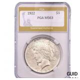 1922 Silver Peace Dollar PGA MS63