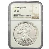 2019 Silver Eagle NGC MS69