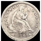 1853 Arrows Seated Liberty Quarter NEARLY UNCIRCUL