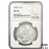 1885-CC Morgan Silver Dollar NGC MS64