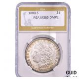 1880-S Morgan Silver Dollar PGA MS65 DMPL