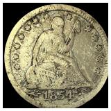 1854-O Silver Seated Liberty Quarter   NICELY  CI