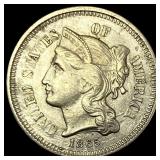 1865 Nickel Three-Cent Piece  NEARLY  UNCIRCULATE