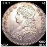 1818/7 Lg 8 Capped Bust Half Dollar UNCIRCULATED