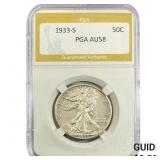 1933-S Walking Liberty Half Dollar PGA AU58