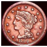 1854 Braided Hair Large Cent CLOSELY UNCIRCULATED