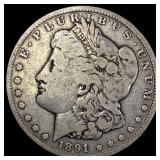 1891-CC Silver Morgan Dollar LIGHTLY  CIRCULATED