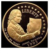 1993-W Gold $5 James Madison Commemorative SUPERB