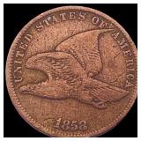 1858 Copper-Nickel Flying Eagle Cent LIGHTLY CIRCU