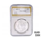 1881-S Morgan Silver Dollar PGA MS64
