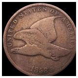 1858 Copper-Nickel Flying Eagle Cent LIGHTLY CIRCU
