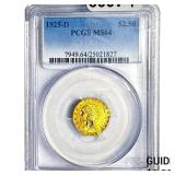 1925-D $2.50 Gold Quarter Eagle PCGS MS64