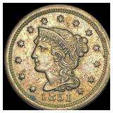1851 Braided Hair Large Cent CLOSELY UNCIRCULATED
