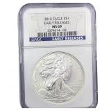 2010 Silver Eagle NGC MS69