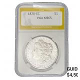 1878-CC Morgan Silver Dollar PGA MS65