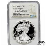 2021-W Silver Eagle NGC PF69 UC Heraldic Eagle T-1