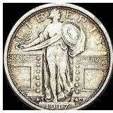 1917-D Silver Standing Liberty Quarter NEARLY  UN