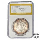 1900-O Morgan Silver Dollar PGA MS67 Toned