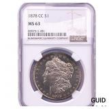1878-CC Morgan Silver Dollar NGC MS63