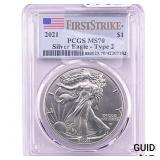 2021 Silver Eagle PCGS MS70 Type 2