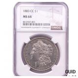 1883-CC Morgan Silver Dollar NGC MS64