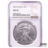 2012 Silver Eagle NGC MS70