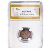 1922 Wheat Cent PGA XF45 No D, Strong Reverse