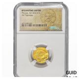 Byzantine Phocas, AD 602-610 Gold Tremissis NGC