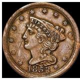 1853 Braided Hair Half Cent NEARLY UNCIRCULATED
