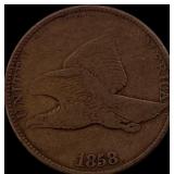 1858 Copper-Nickel Flying Eagle Cent LIGHTLY CIRCU