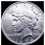 1934 Silver Peace Dollar CLOSELY UNCIRCULATED