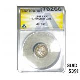 1888 Nickel Three Cent ANACS AU50 Repun. Date CN3C