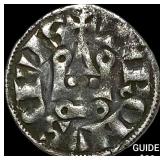 Greece Frankish Silver Denier NEARLY UNCIRCULATED