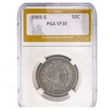 1901-S Barber Half Dollar PGA VF30